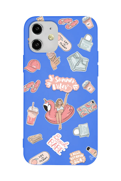 Beach Babe Lansman Model İçi Kadife Silikon Telefon Kılıfı