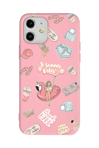 Beach Babe Lansman Model İçi Kadife Silikon Telefon Kılıfı