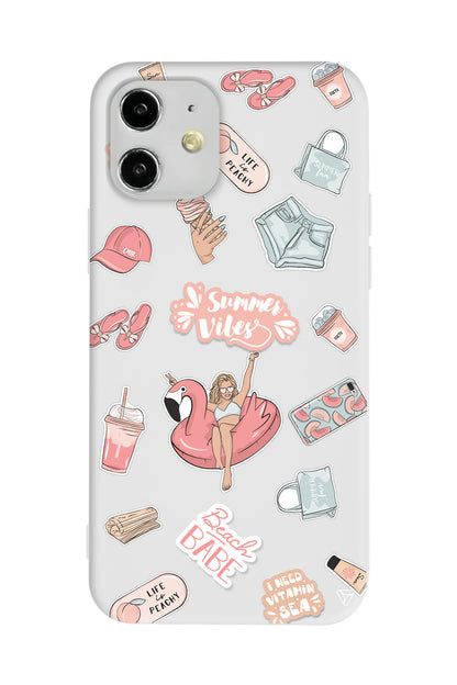 Beach Babe Lansman Model İçi Kadife Silikon Telefon Kılıfı