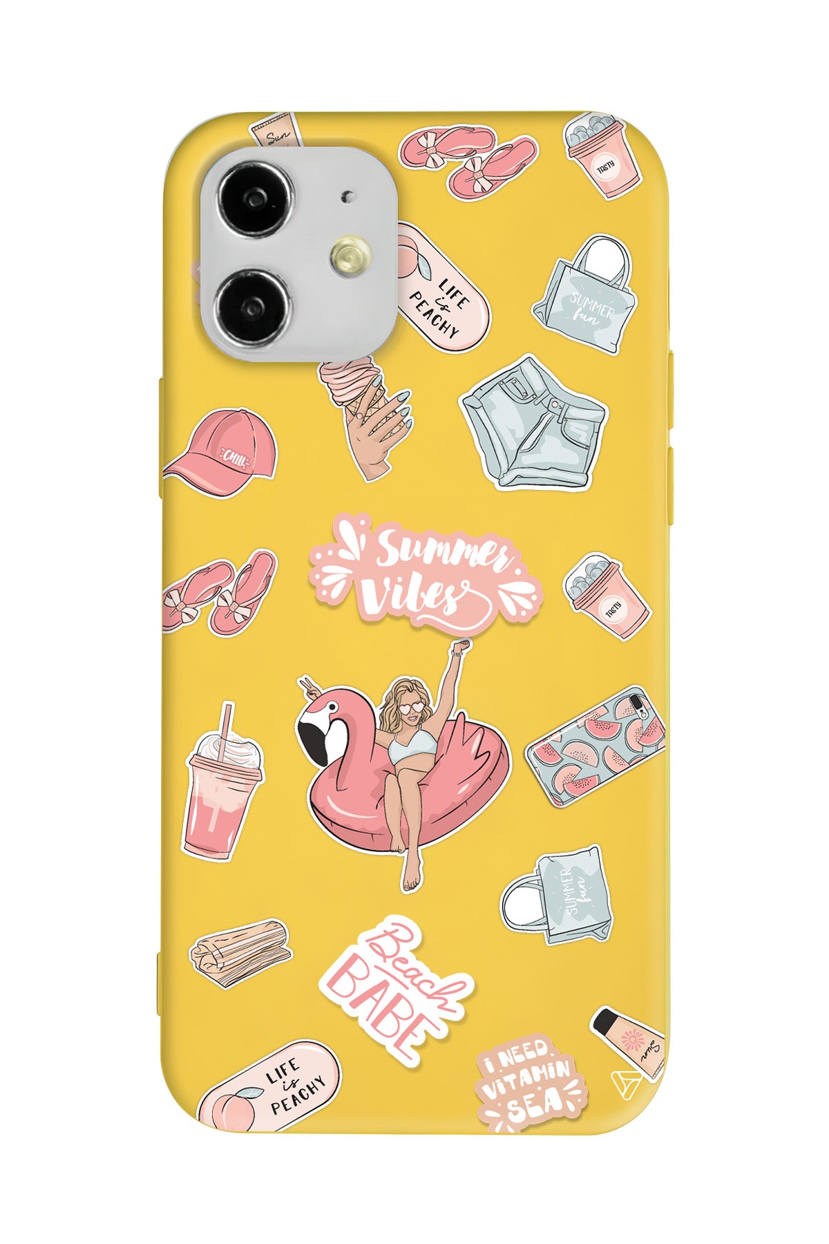 Beach Babe Lansman Model İçi Kadife Silikon Telefon Kılıfı