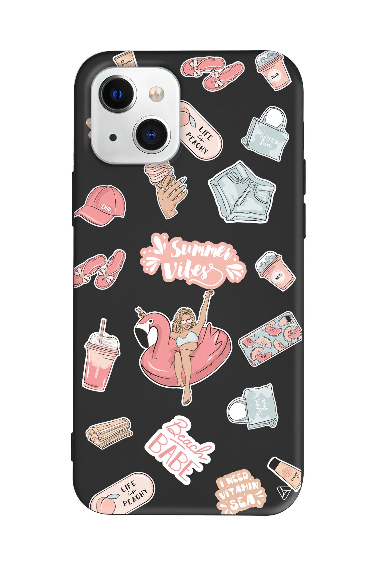 Beach Babe Lansman Model İçi Kadife Silikon Telefon Kılıfı