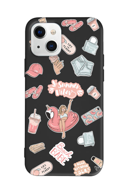 Beach Babe Lansman Model İçi Kadife Silikon Telefon Kılıfı