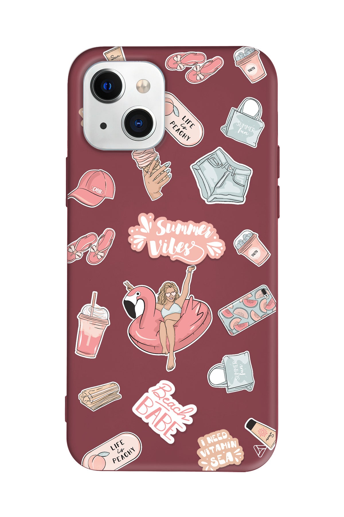 Beach Babe Lansman Model İçi Kadife Silikon Telefon Kılıfı