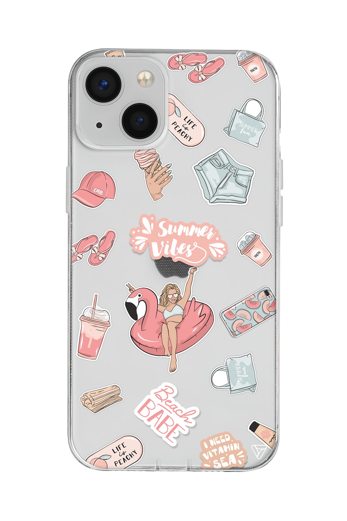 Beach Babe Lansman Model İçi Kadife Silikon Telefon Kılıfı