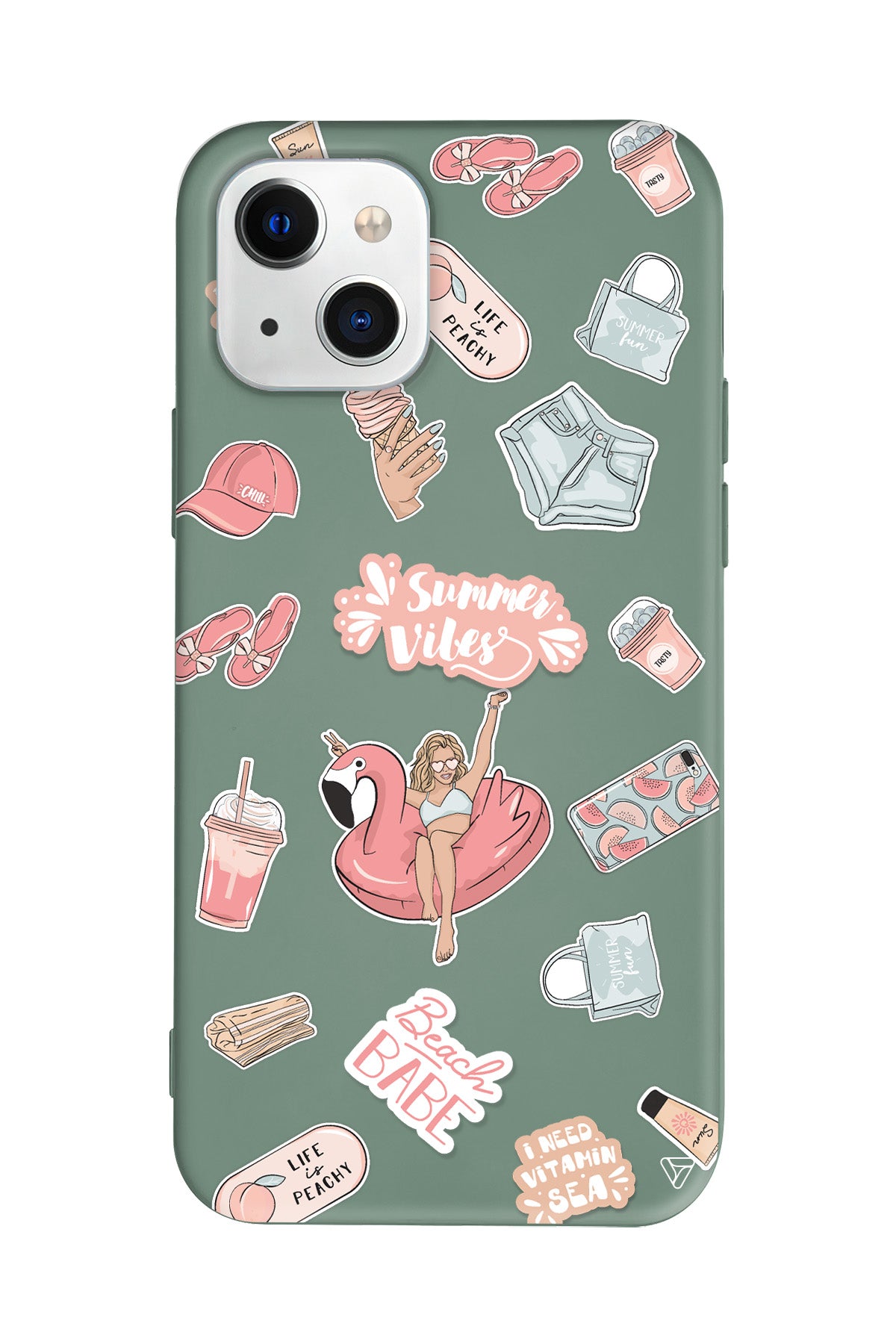 Beach Babe Lansman Model İçi Kadife Silikon Telefon Kılıfı