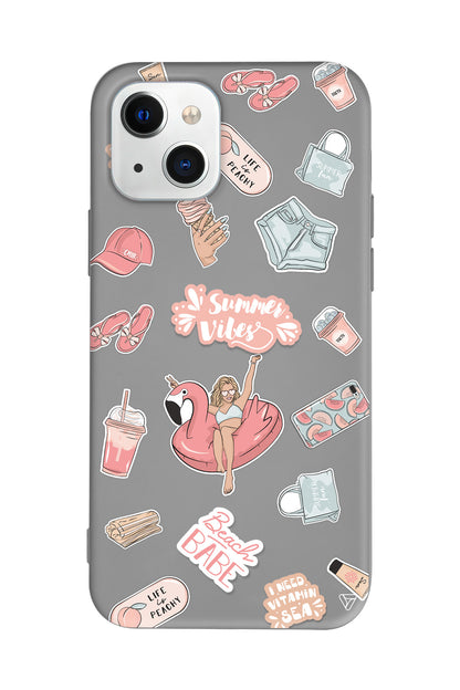 Beach Babe Lansman Model İçi Kadife Silikon Telefon Kılıfı – Plus Serisine Özel