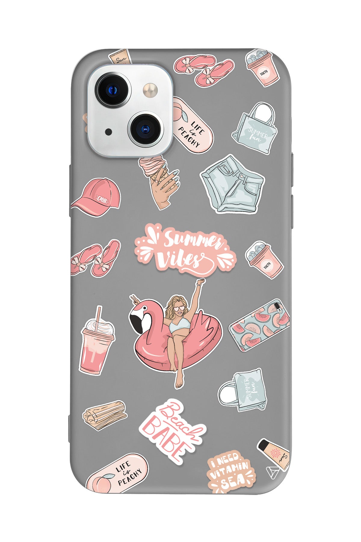 Beach Babe Lansman Model İçi Kadife Silikon Telefon Kılıfı