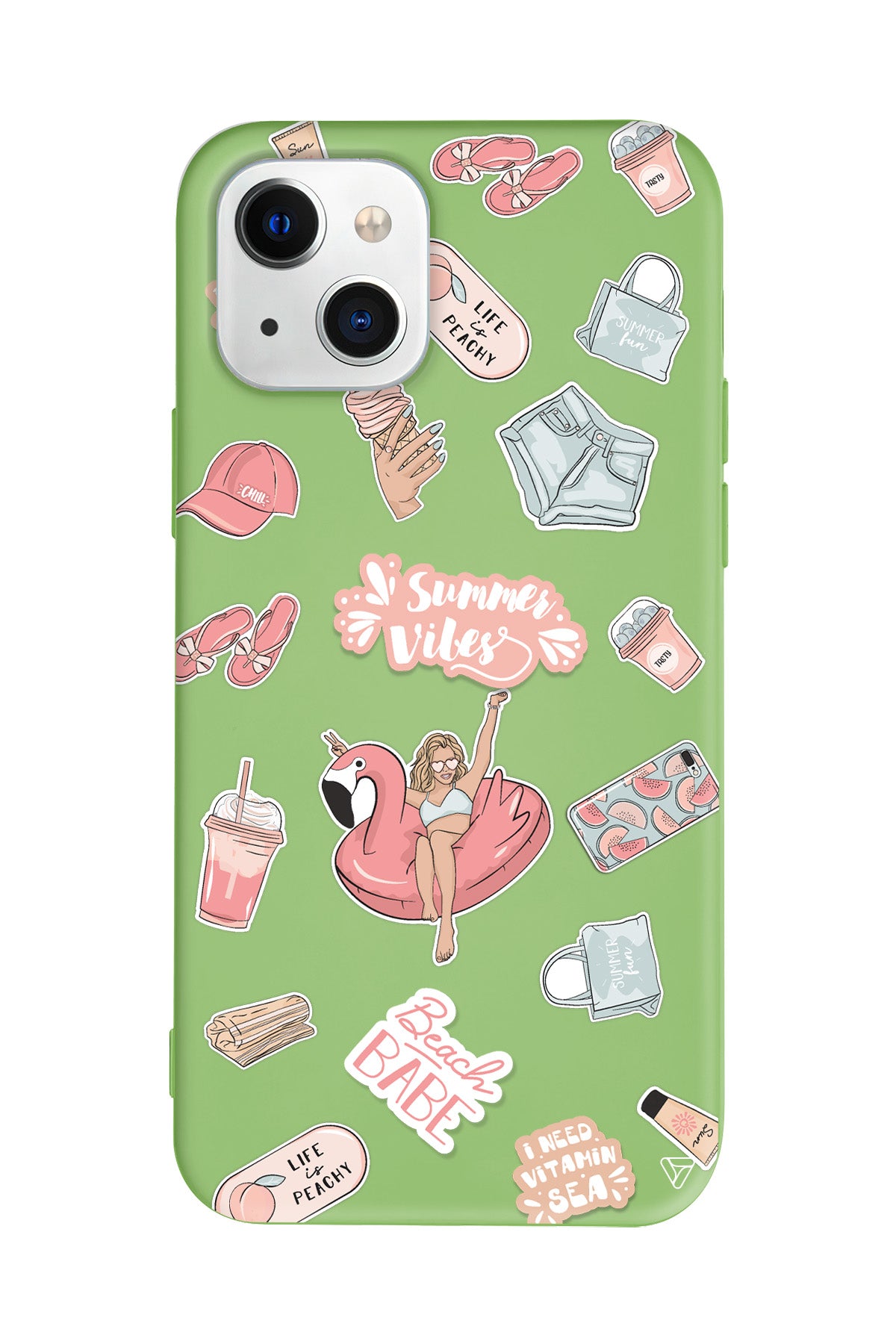 Beach Babe Lansman Model İçi Kadife Silikon Telefon Kılıfı