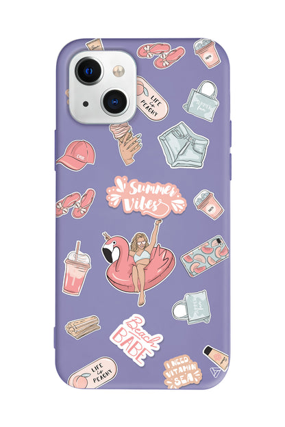 Beach Babe Lansman Model İçi Kadife Silikon Telefon Kılıfı