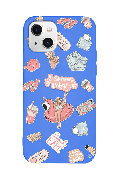 Beach Babe Lansman Model İçi Kadife Silikon Telefon Kılıfı