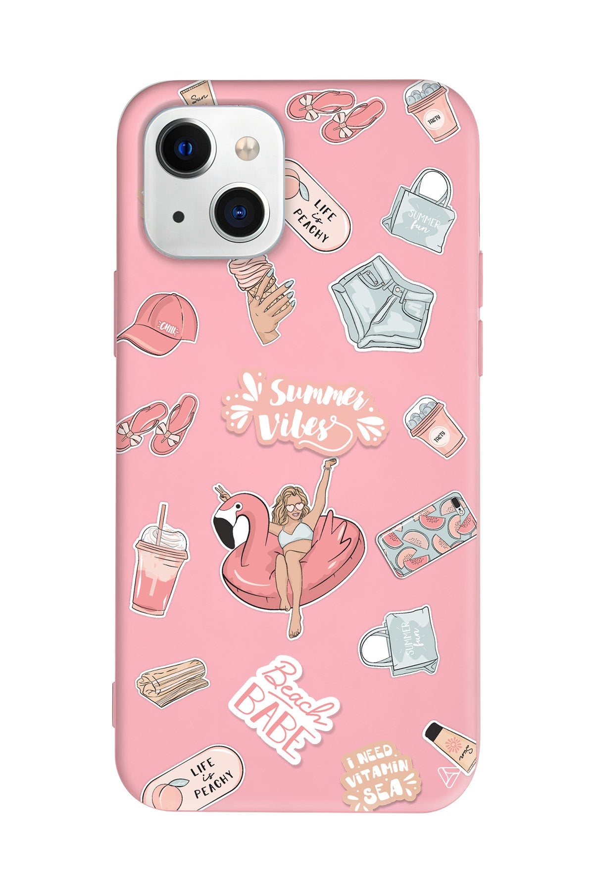 Beach Babe Lansman Model İçi Kadife Silikon Telefon Kılıfı