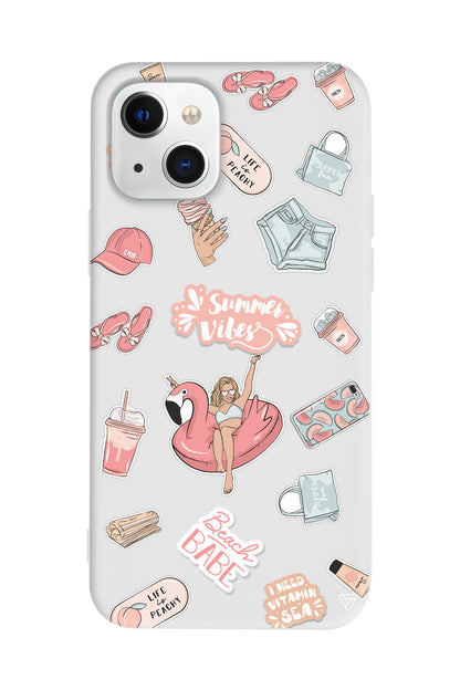 Beach Babe Lansman Model İçi Kadife Silikon Telefon Kılıfı – Plus Serisine Özel