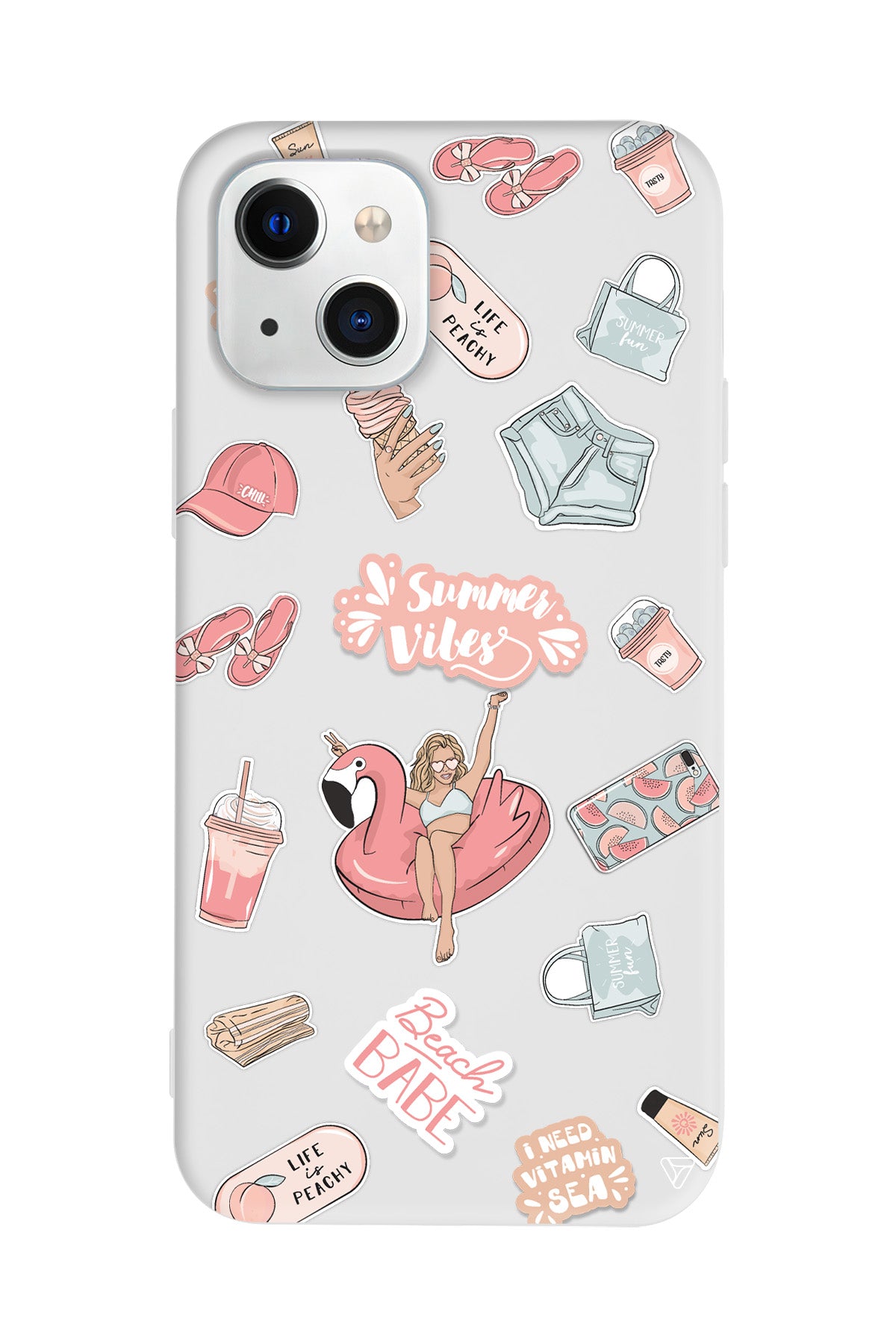 Beach Babe Lansman Model İçi Kadife Silikon Telefon Kılıfı