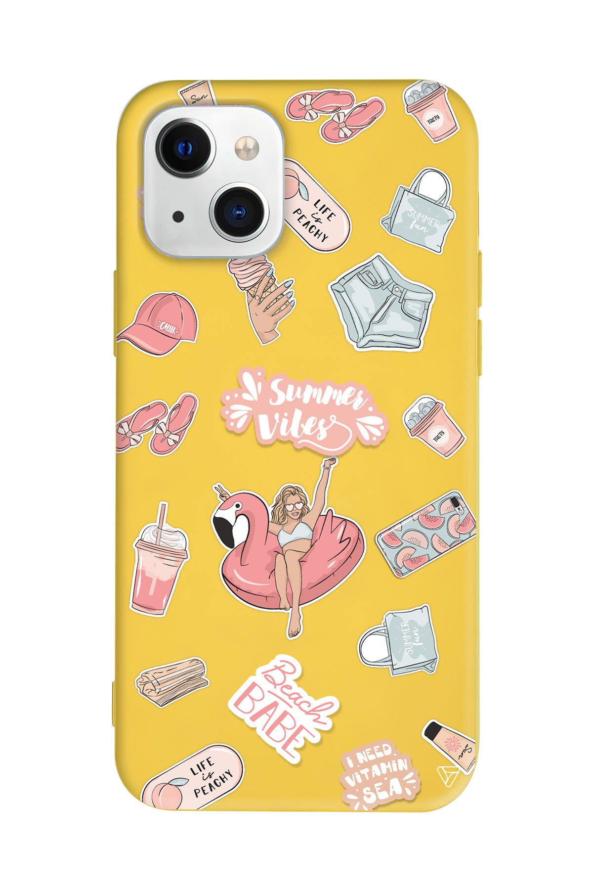 Beach Babe Lansman Model İçi Kadife Silikon Telefon Kılıfı