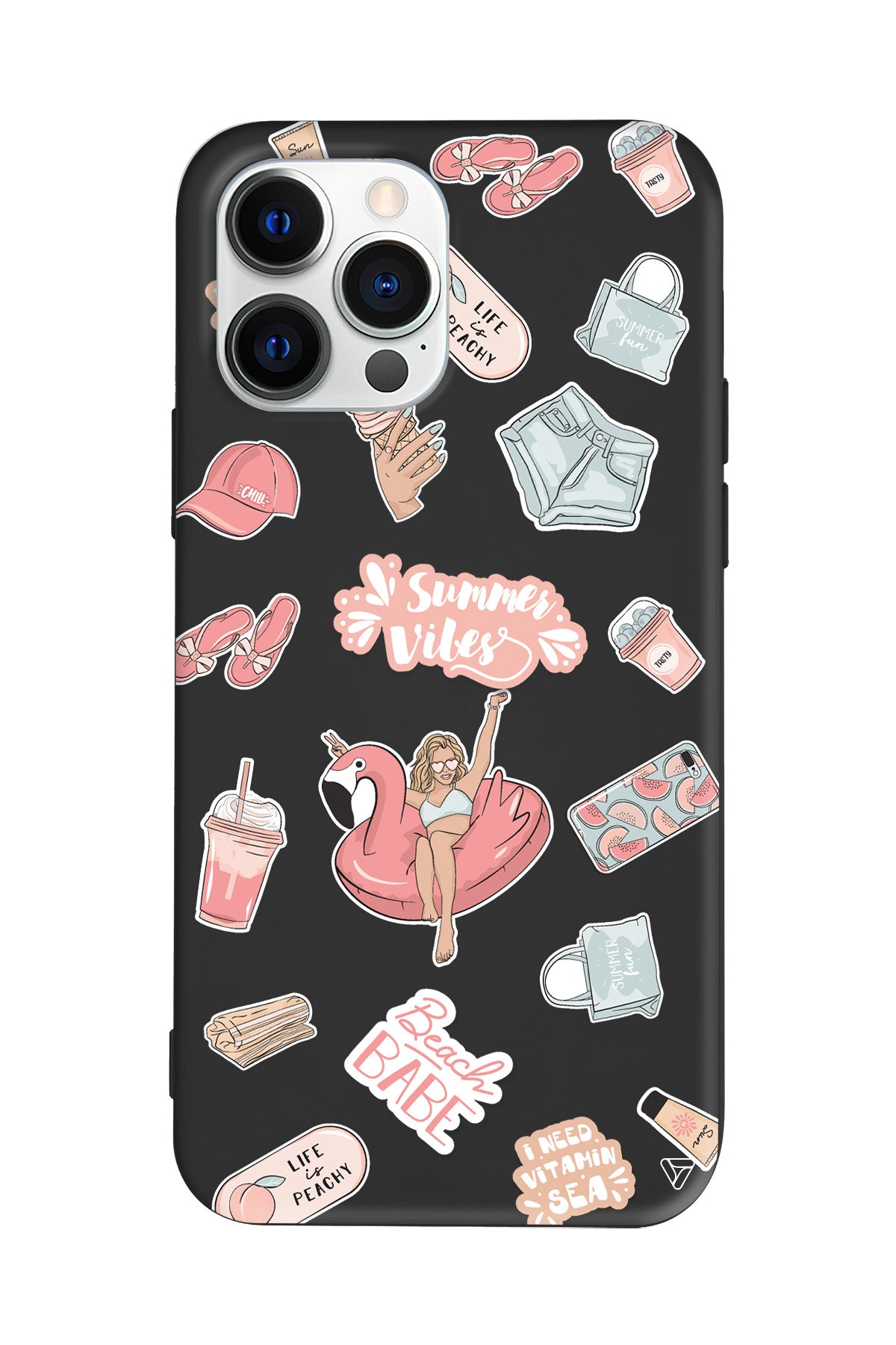 Beach Babe Lansman Model İçi Kadife Silikon Telefon Kılıfı