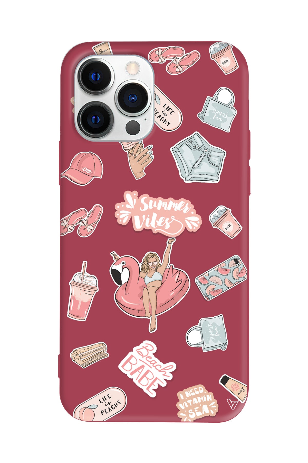 Beach Babe Lansman Model İçi Kadife Silikon Telefon Kılıfı