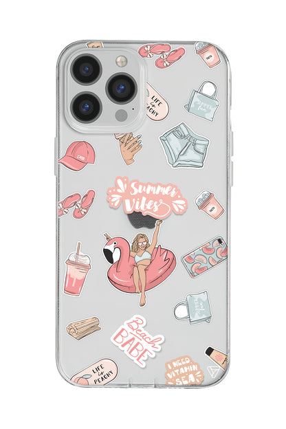 Beach Babe Lansman Model İçi Kadife Silikon Telefon Kılıfı