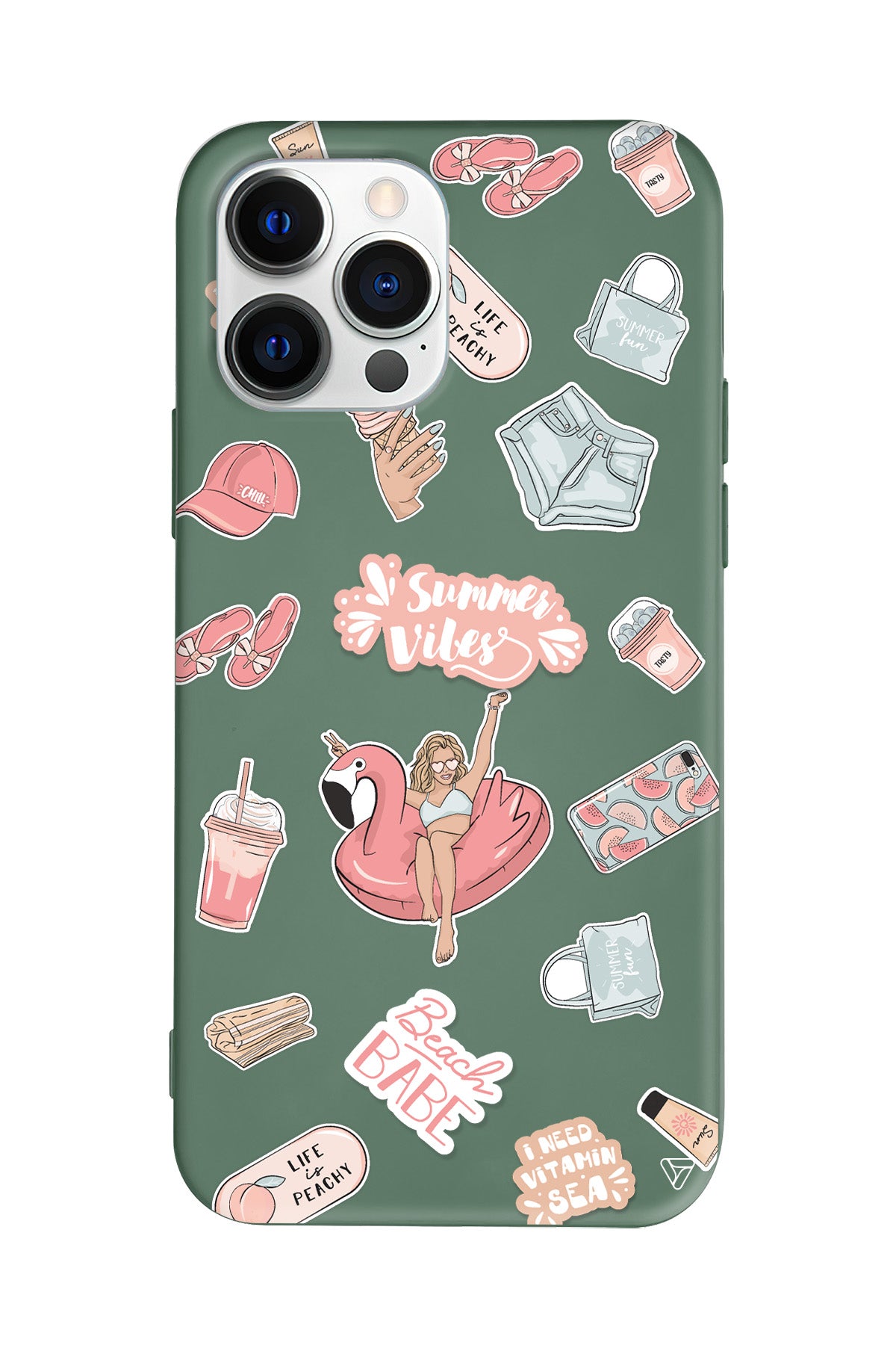 Beach Babe Lansman Model İçi Kadife Silikon Telefon Kılıfı