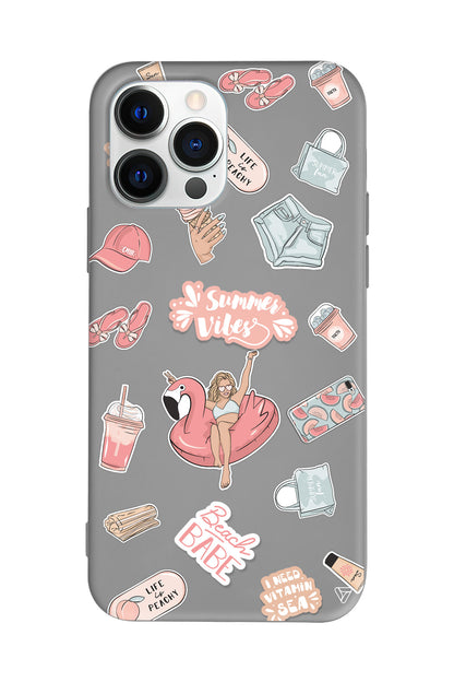 Beach Babe Lansman Model İçi Kadife Silikon Telefon Kılıfı