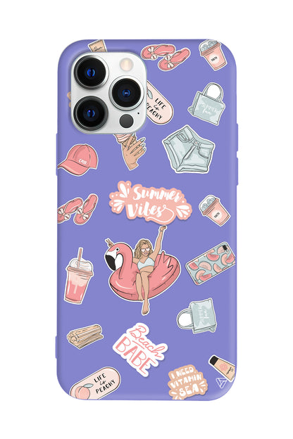 Beach Babe Lansman Model İçi Kadife Silikon Telefon Kılıfı