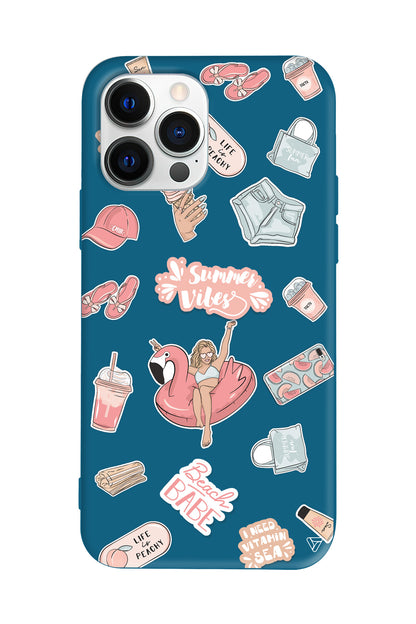 Beach Babe Lansman Model İçi Kadife Silikon Telefon Kılıfı