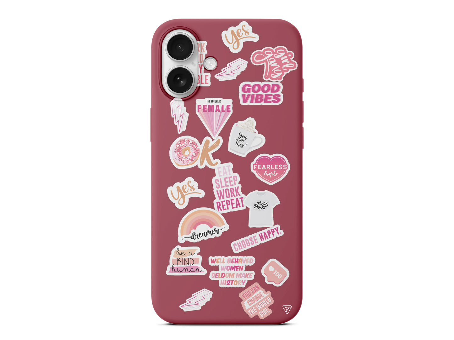 Female Sticker Lansman Model İçi Kadife Silikon Telefon Kılıfı – Plus Serisine Özel