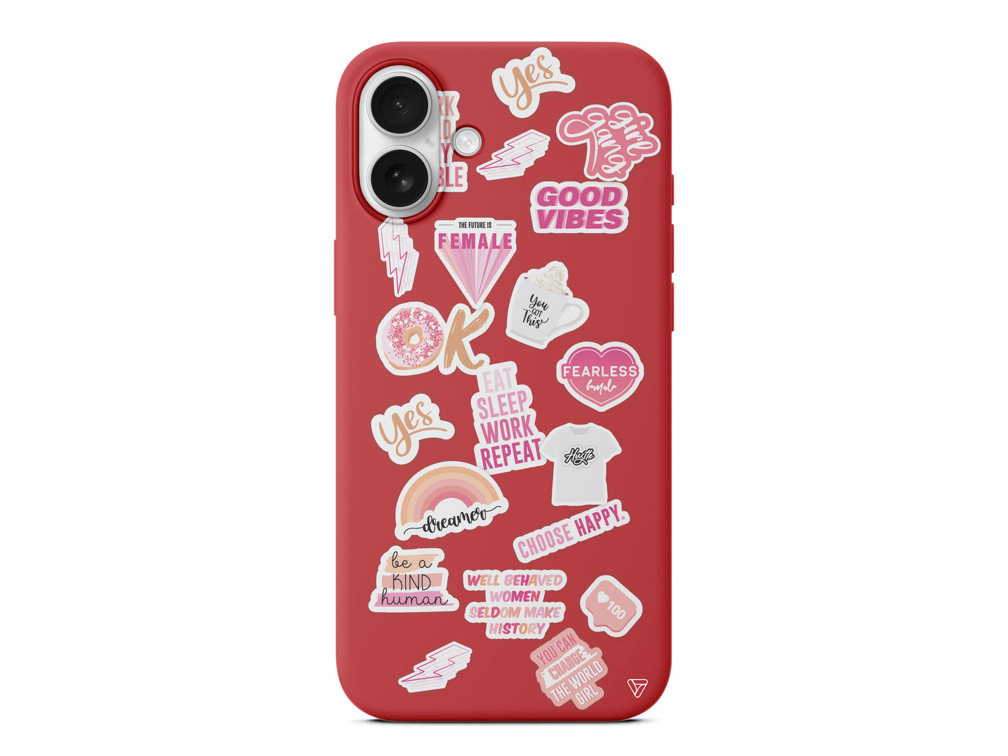 Female Sticker Lansman Model İçi Kadife Silikon Telefon Kılıfı – Plus Serisine Özel