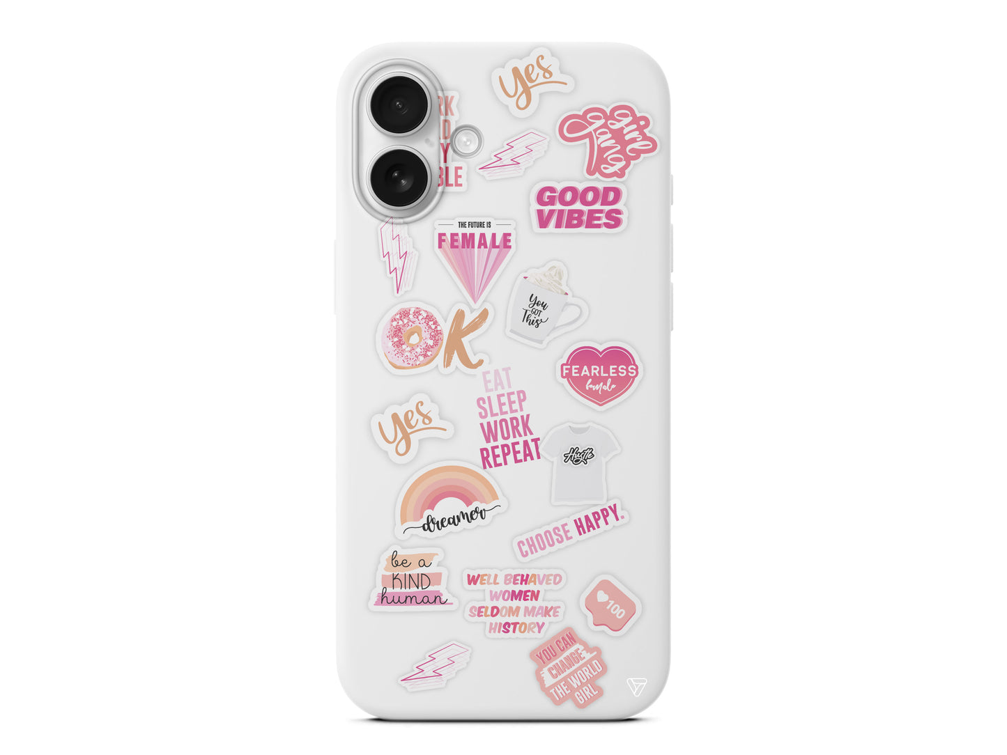 Female Sticker Lansman Model İçi Kadife Silikon Telefon Kılıfı