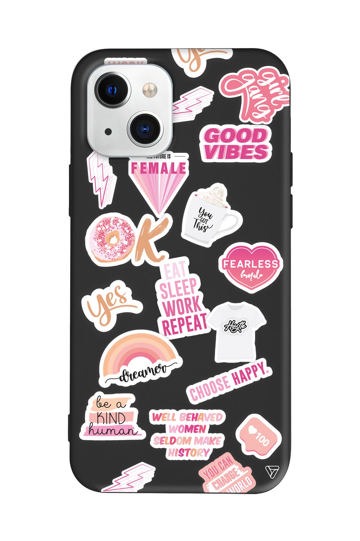 Female Sticker Lansman Model İçi Kadife Silikon Telefon Kılıfı – Plus Serisine Özel