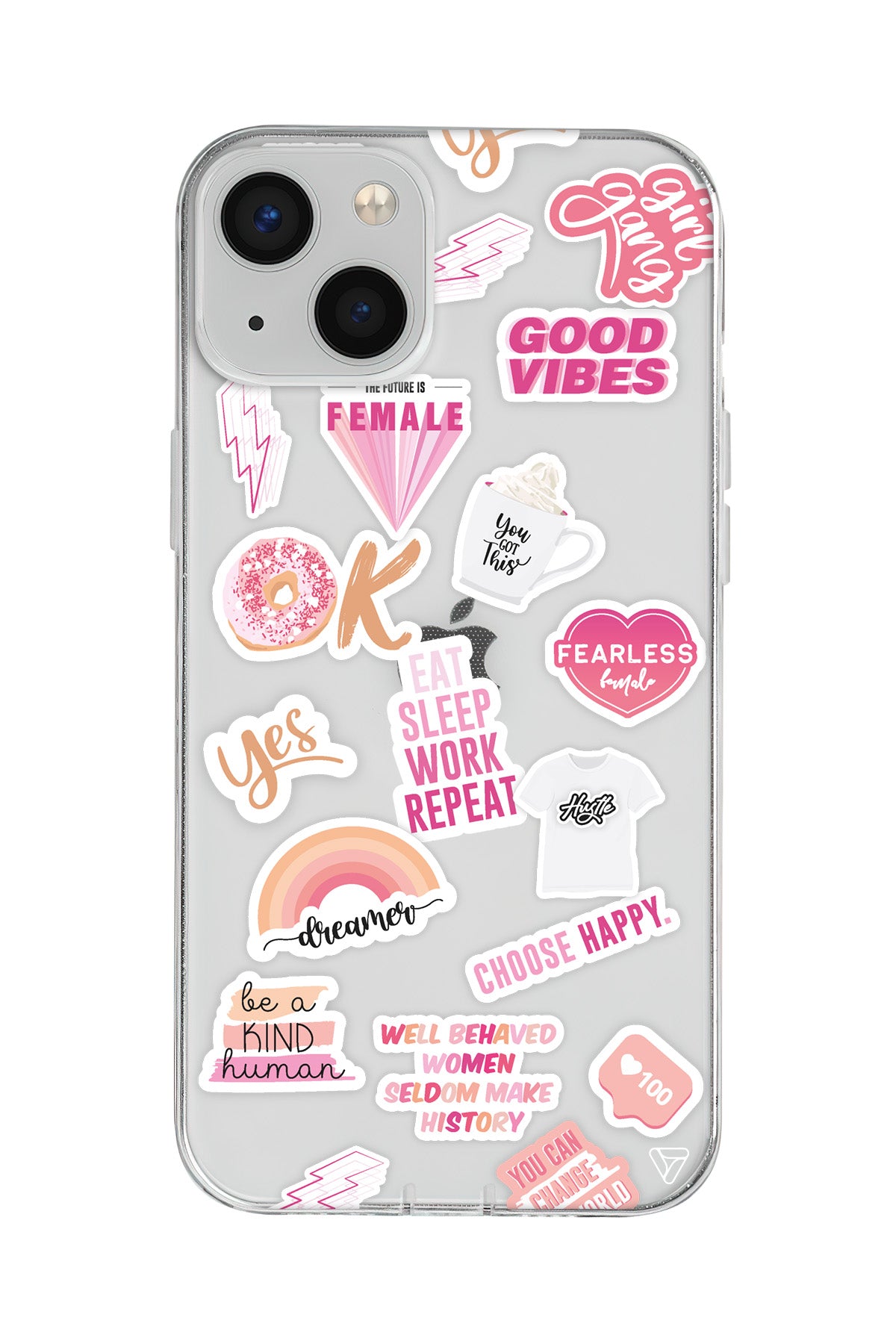 Female Sticker Lansman Model İçi Kadife Silikon Telefon Kılıfı – Plus Serisine Özel