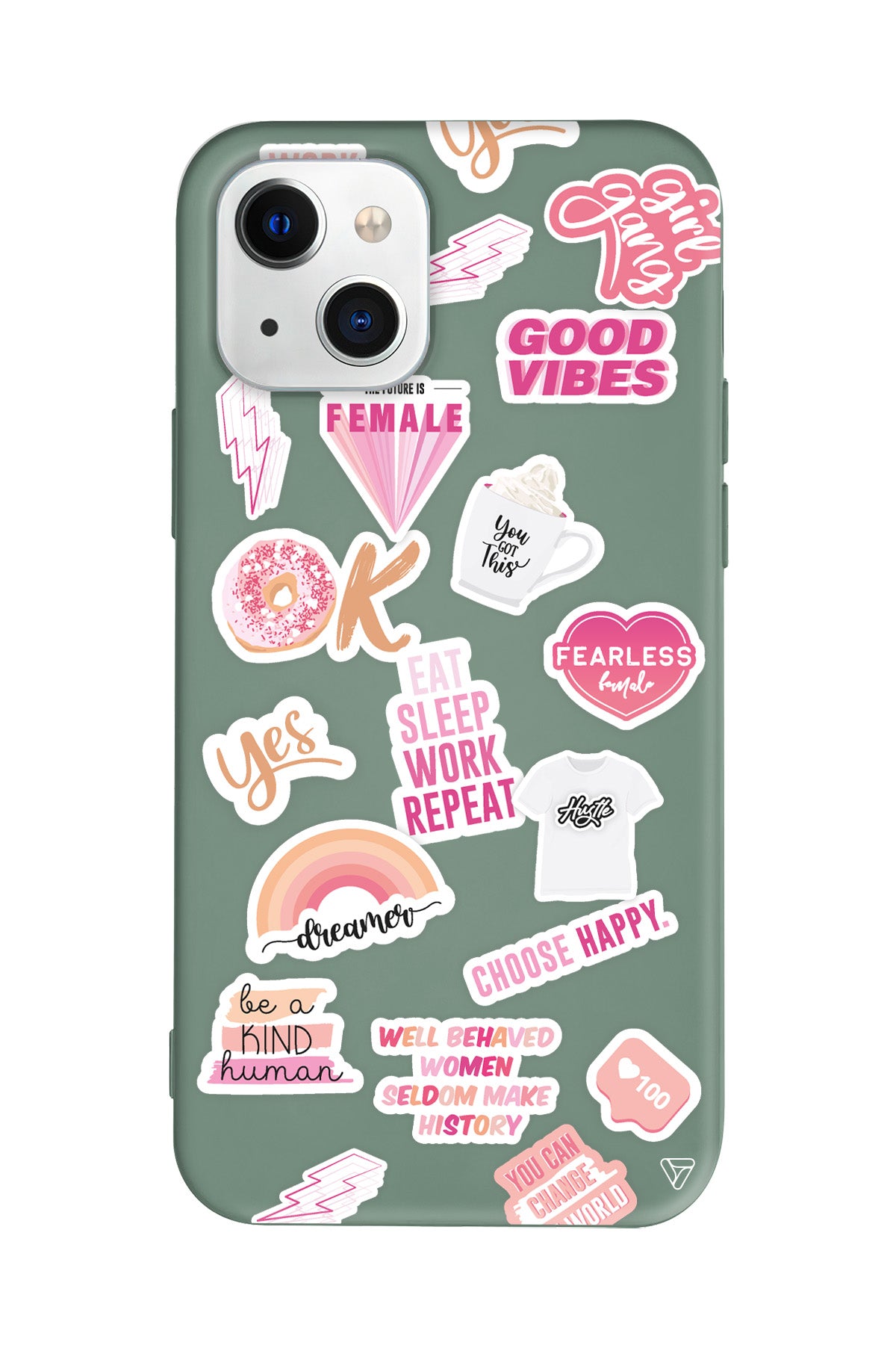 Female Sticker Lansman Model İçi Kadife Silikon Telefon Kılıfı – Plus Serisine Özel