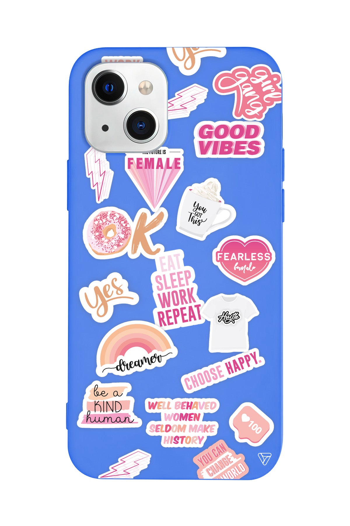 Female Sticker Lansman Model İçi Kadife Silikon Telefon Kılıfı – Plus Serisine Özel