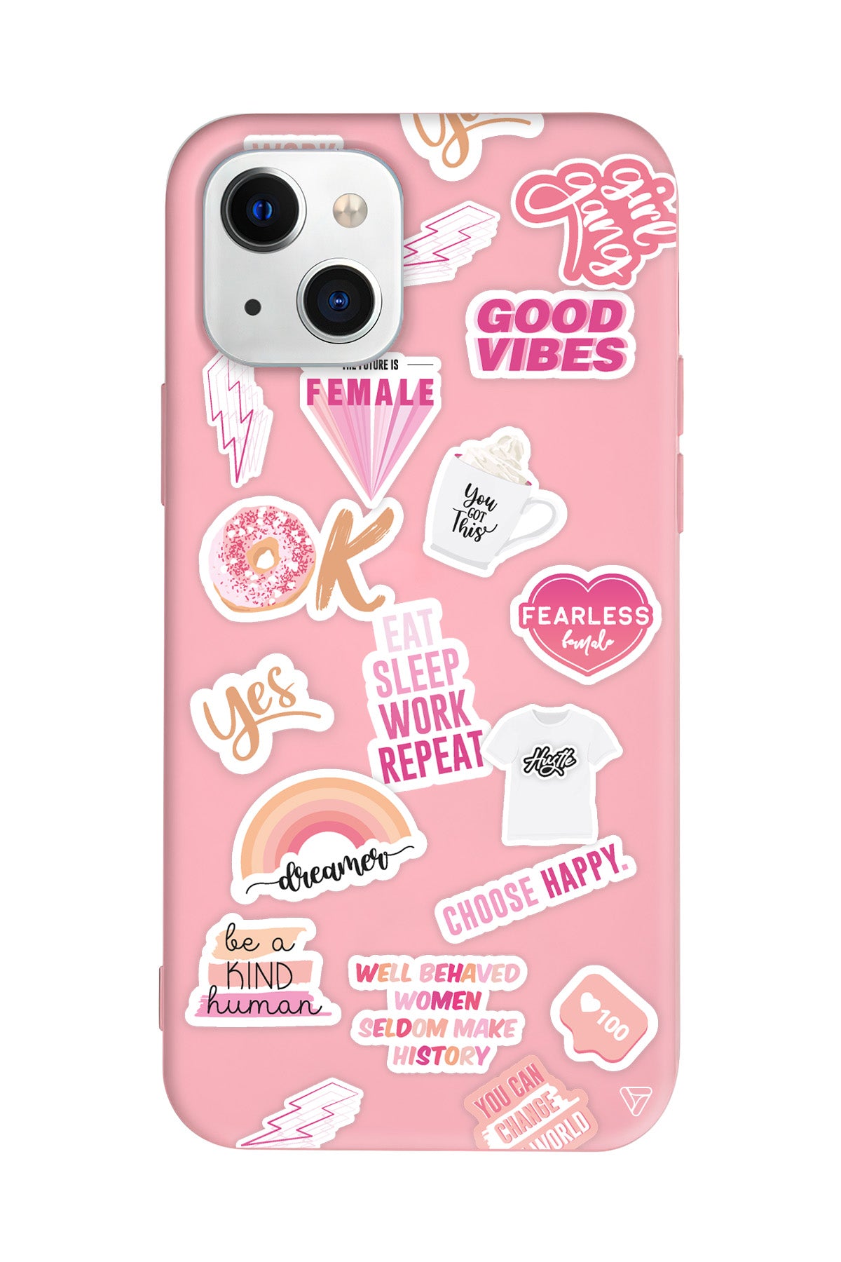 Female Sticker Lansman Model İçi Kadife Silikon Telefon Kılıfı – Plus Serisine Özel