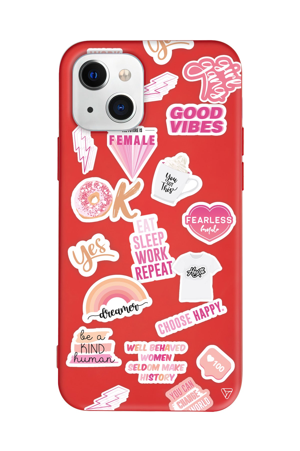 Female Sticker Lansman Model İçi Kadife Silikon Telefon Kılıfı – Plus Serisine Özel