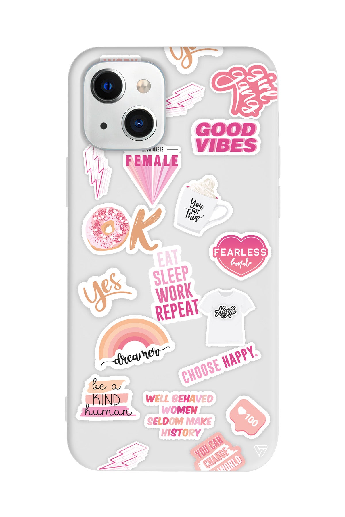 Female Sticker Lansman Model İçi Kadife Silikon Telefon Kılıfı – Plus Serisine Özel