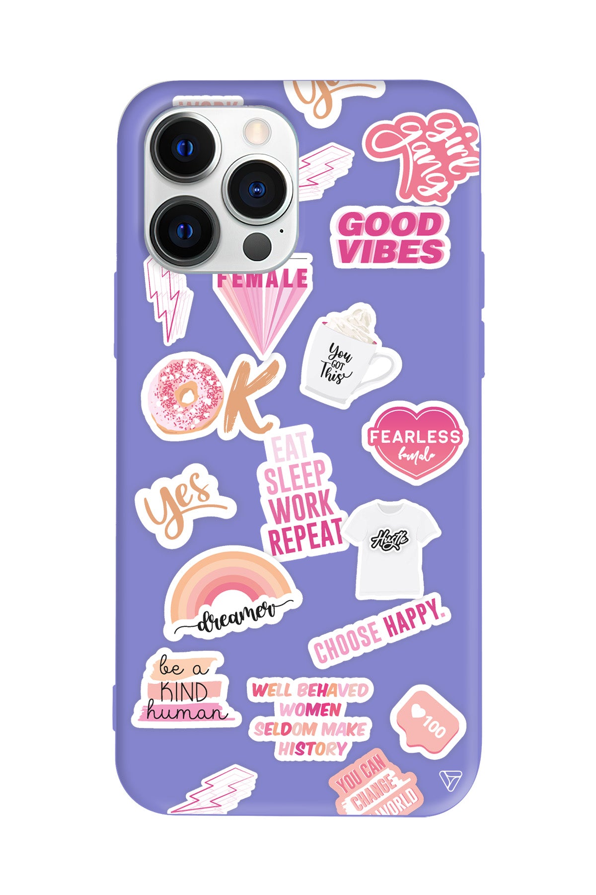 Female Sticker Lansman Model İçi Kadife Silikon Telefon Kılıfı