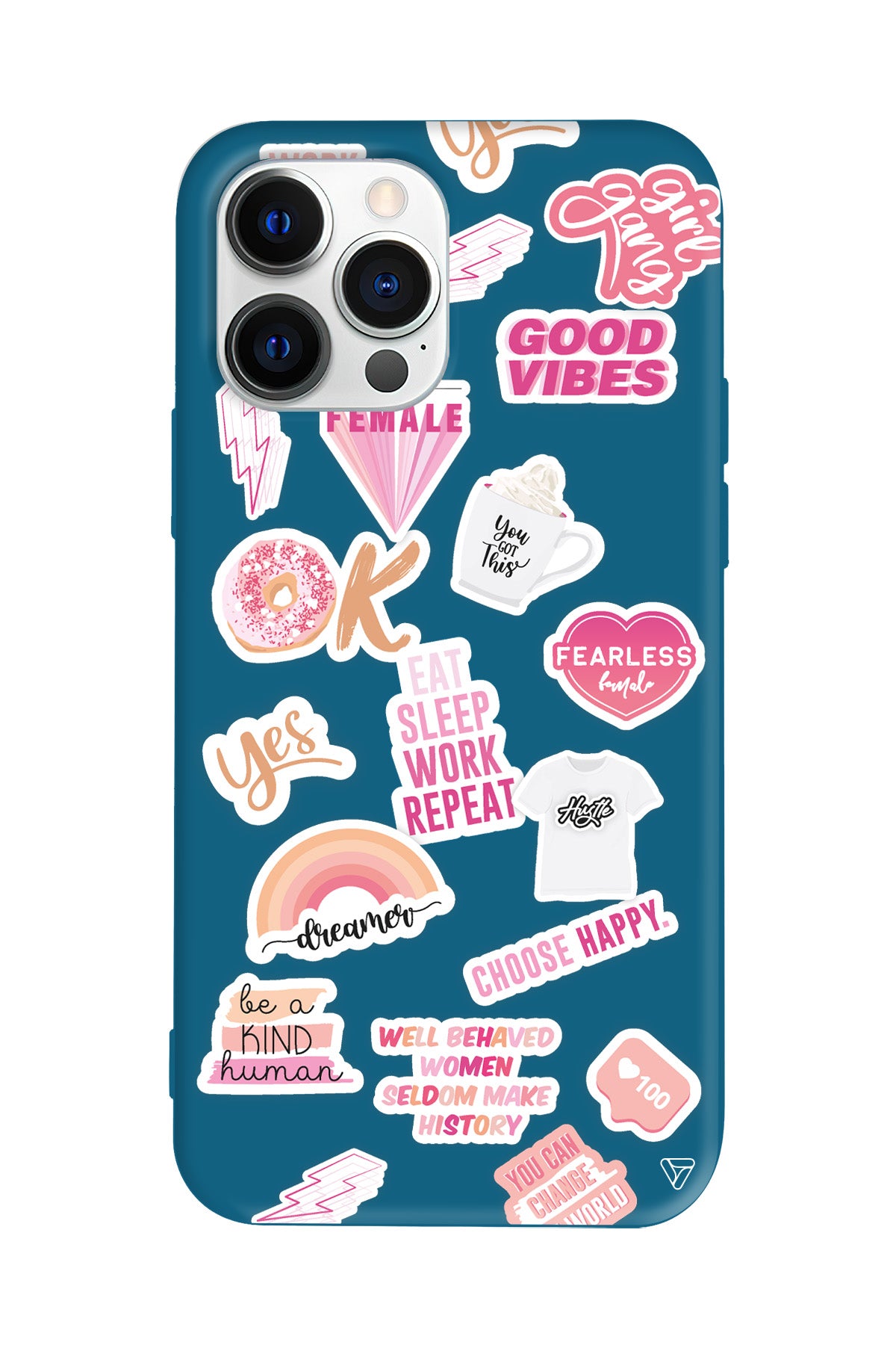 Female Sticker Lansman Model İçi Kadife Silikon Telefon Kılıfı