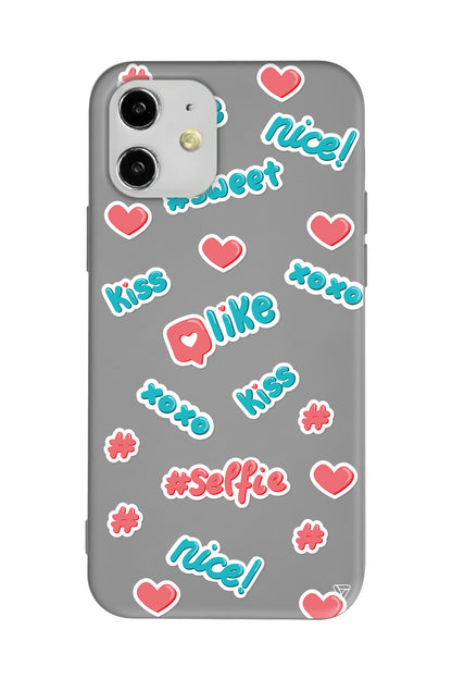 Insta Like Lansman Model İçi Kadife Silikon Telefon Kılıfı