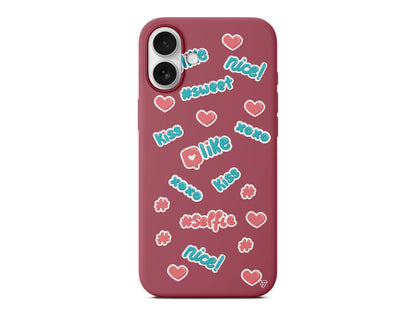 Insta Like Lansman Model İçi Kadife Silikon Telefon Kılıfı