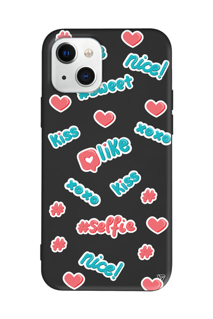 Insta Like Lansman Model İçi Kadife Silikon Telefon Kılıfı