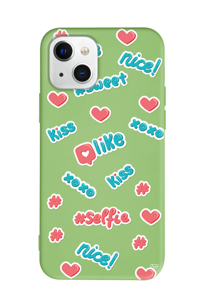 Insta Like Lansman Model İçi Kadife Silikon Telefon Kılıfı