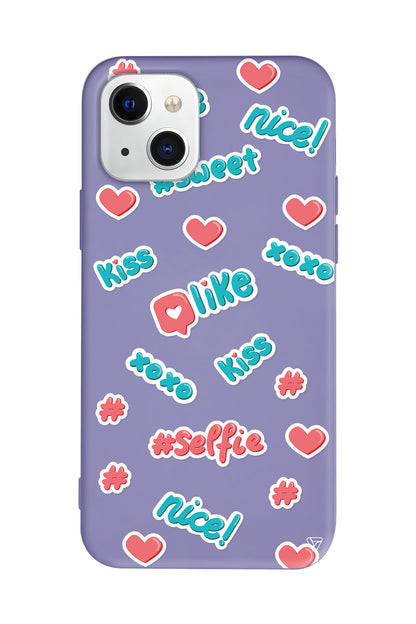 Insta Like Lansman Model İçi Kadife Silikon Telefon Kılıfı