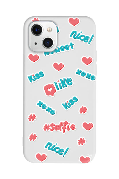 Insta Like Lansman Model İçi Kadife Silikon Telefon Kılıfı