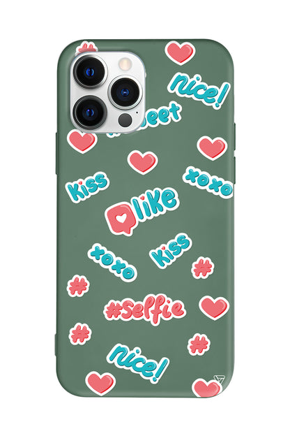 Insta Like Lansman Model İçi Kadife Silikon Telefon Kılıfı