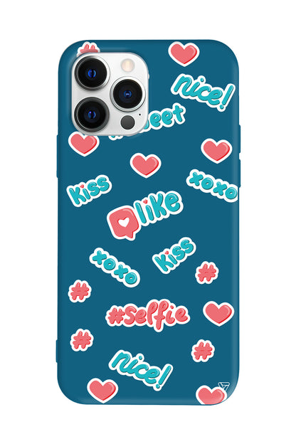 Insta Like Lansman Model İçi Kadife Silikon Telefon Kılıfı