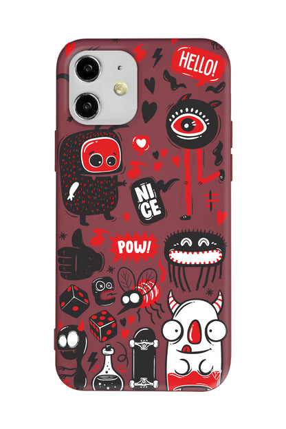 Sevimli Canavarlar Lansman Model İçi Kadife Silikon Telefon Kılıfı