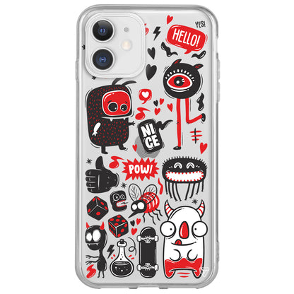 Sevimli Canavarlar Lansman Model İçi Kadife Silikon Telefon Kılıfı