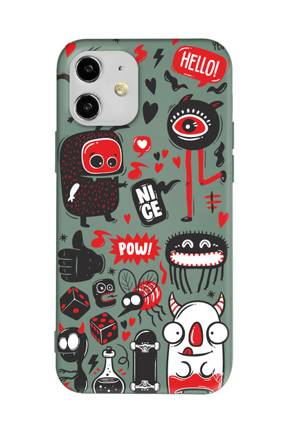 Sevimli Canavarlar Lansman Model İçi Kadife Silikon Telefon Kılıfı