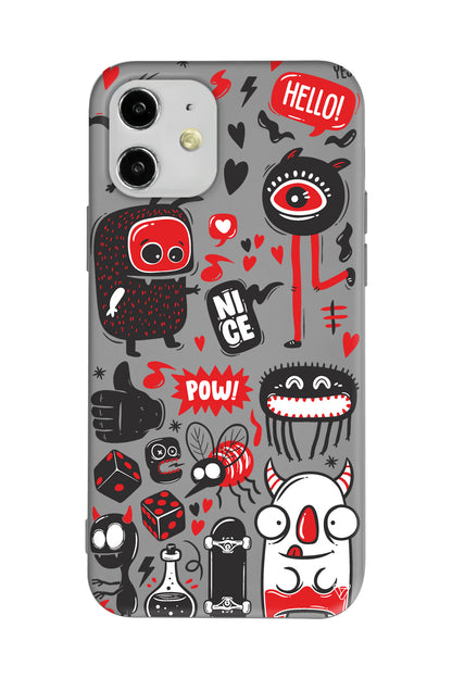 Sevimli Canavarlar Lansman Model İçi Kadife Silikon Telefon Kılıfı