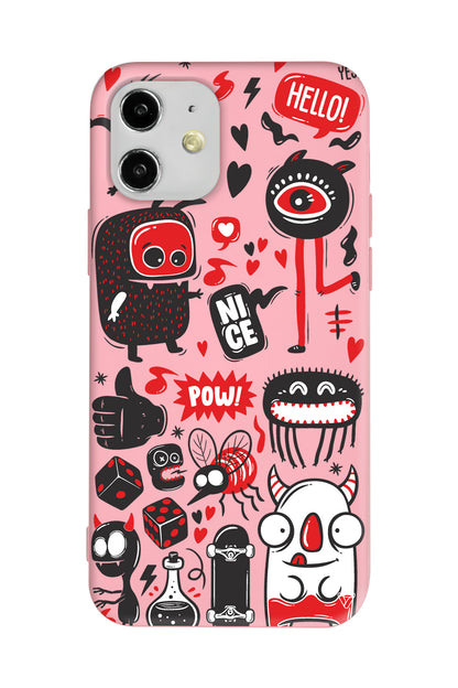 Sevimli Canavarlar Lansman Model İçi Kadife Silikon Telefon Kılıfı